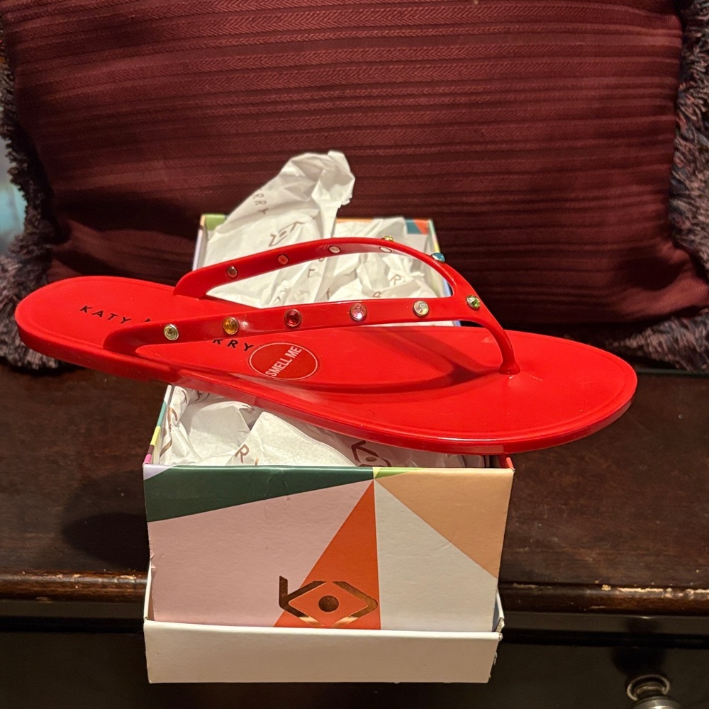 Katy Perry Collections Red Sandals with Gem Accents